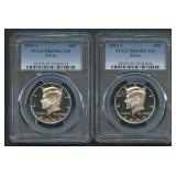 2- 2003-S  Kennedy Halves PCGS PR69 DCAM