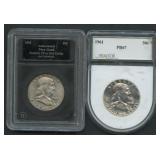 1961 abd 1961-D Franklin Half Dollars- Graded