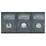 3- Mixed Silver 'S' ATB Quarters PCGS PR70DCAM