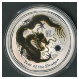 2012 AUS Year of the Dragon .999 Silver Rd. 1 ozt