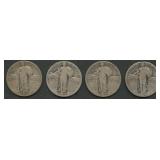 4- 1927 D & S Standing Liberty Quarters