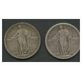 2- 1917 Type I Standing Liberty Quarters