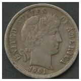 1901-O Liberty Head Barber Dime