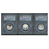 3- Mixed Silver 'S' ATB Quarters PCGS PR70DCAM