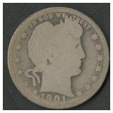 1901-O Liberty Head Barber Quarter