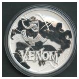 2020 Tuvalu $1 Venom .999 Silver 1 ozt Round