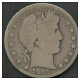 1901-S Liberty Head Barber Half Dollar