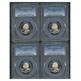 4- Mixed Silver Proof Washington Quarters PCGS