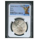 1983 Mo Mexico .999 Silver Onza NGC MS 65