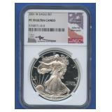 2001-W ASE Silver Eagle NGC PF70 Ultra Cameo