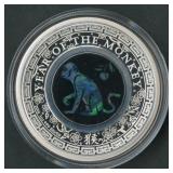 Australian Opal Lunar Monkey .999 Silver Rd 1 ozt