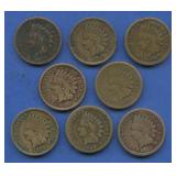 8- Mixed Copper-Nickel Indian Head Cents