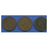 1868, 1870, and 1873 Indian Head Cents
