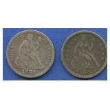 1855 and 1891 Liberty Seated Dimes