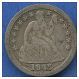 1845 Liberty Seated Dime Variety 2 (?)