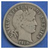 1910-S Liberty Head Barber Dime