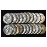 21- Mixed 35% Silver Jefferson War Nickels AU/BU