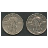 2- 1920 Standing Liberty Quarters