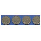 4- 1915 Buffalo Nickels Mintmarked