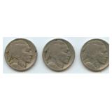 3- 1914 Dated Buffalo Nickels