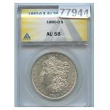 1880-O Morgan Silver Dollar ANACS AU 58
