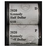 Roll of 2020-P and 2020-D Kennedy Halves