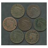 7- Mixed 1830's Coronet Head Large Cents