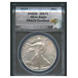 2022 ASE Silver Eagle ANACS MS 70