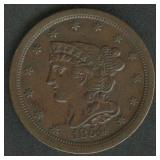 1854 Braided Hair Half Cent