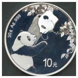 2023 China 10Yn Panda .999 Silver 30 grams