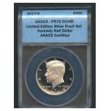 2017-S Silver Kennedy Half ANACS PR70 DCAM