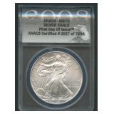 2008 ASE Silver Eagle ANACS MS 70
