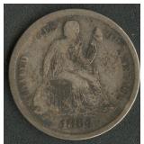 1864-S Seated Liberty Dime