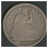 1869 Seated Liberty Half Dollar