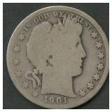 1901-S Liberty Head Barber Half Dollar