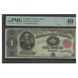 1891 $1 Treasury Note PMG EF40 FR-352