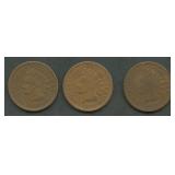 3- 1870 Indian Head Cents