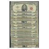 25- Mixed 1953 and 1963 $5 Legal Tender Notes