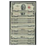 50- Mixed 1953 and 1963 $2 Legal Tender Notes