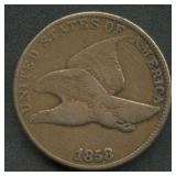 1858 Large Letter Flying Eagle Cent