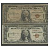 2- 1935A $1 Silver Certificates Hawaii FR-2300