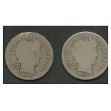 1895-S and 1896-O Liberty Head Barber Dimes