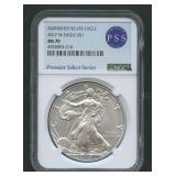 2017-W ASE Silver Eagle Burnished NGC MS 70