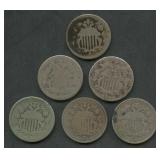 6- Mixed Shield Nickels