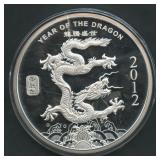 2012 Year of the Dragon .999 Silver Round 10 ozt