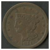 1851 Braided Hair Half Cent