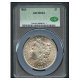 1885 Morgan Silver Dollar CAC MS63
