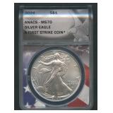 2024 ASE Silver Eagle ANACS MS 70