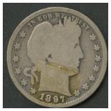 1897-S Liberty Head Barber Quarters