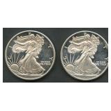 (1 ozt TW) 2- MM Exchange .999 Silver Rds 0.5 ozt